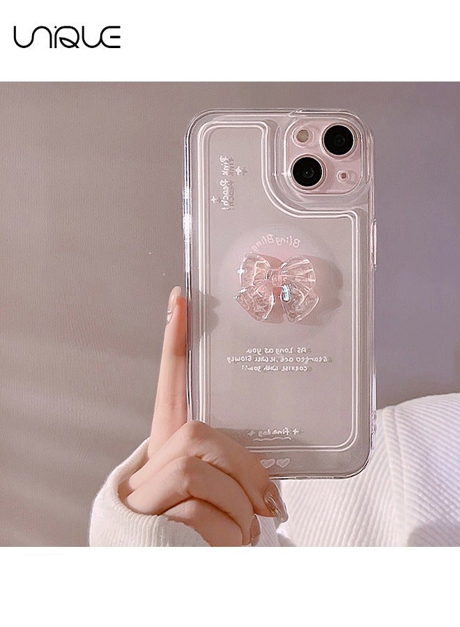 Unique Compatible with iPhone 15 Cases, Three-dimensional Bow Cases,, Clear Phone Cases - Sleek and Simple Phone Cases - TPU Drop Protection - Image 4