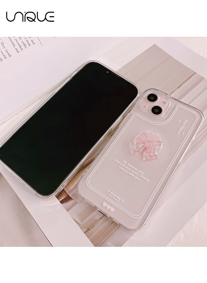 Unique Compatible with iPhone 15 Cases, Three-dimensional Bow Cases,, Clear Phone Cases - Sleek and Simple Phone Cases - TPU Drop Protection - Image 5