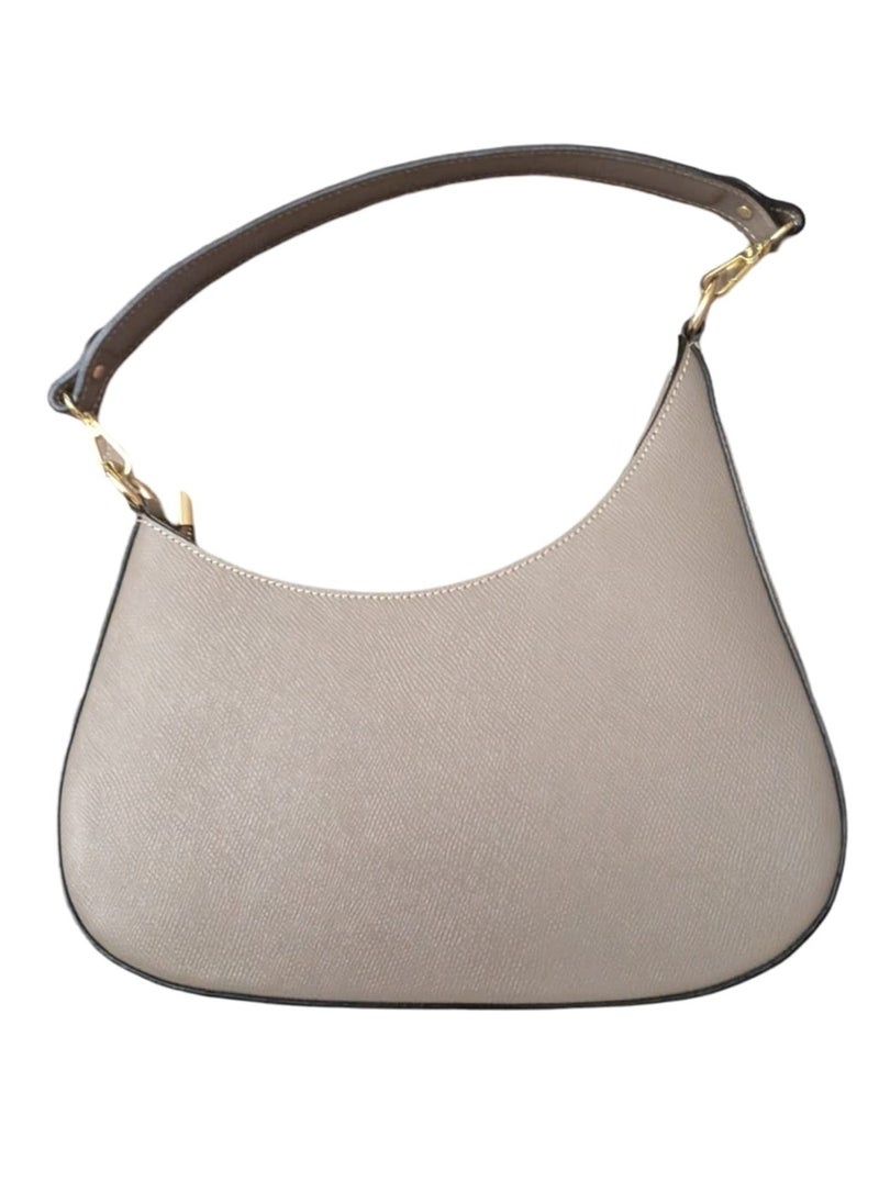Generic - Grey Handbag, Genuine Calfskin Leather, Made in Italy - Image 1