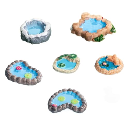 VRB Dec Miniature Showpiece Set for Home Decor, car Dashboard,Valentine,Living Room,Gifts Figurines,Cake Decoration Items,Figurines for Home Decor. (6 Pcs Pond Lake Miniature) - Image 5