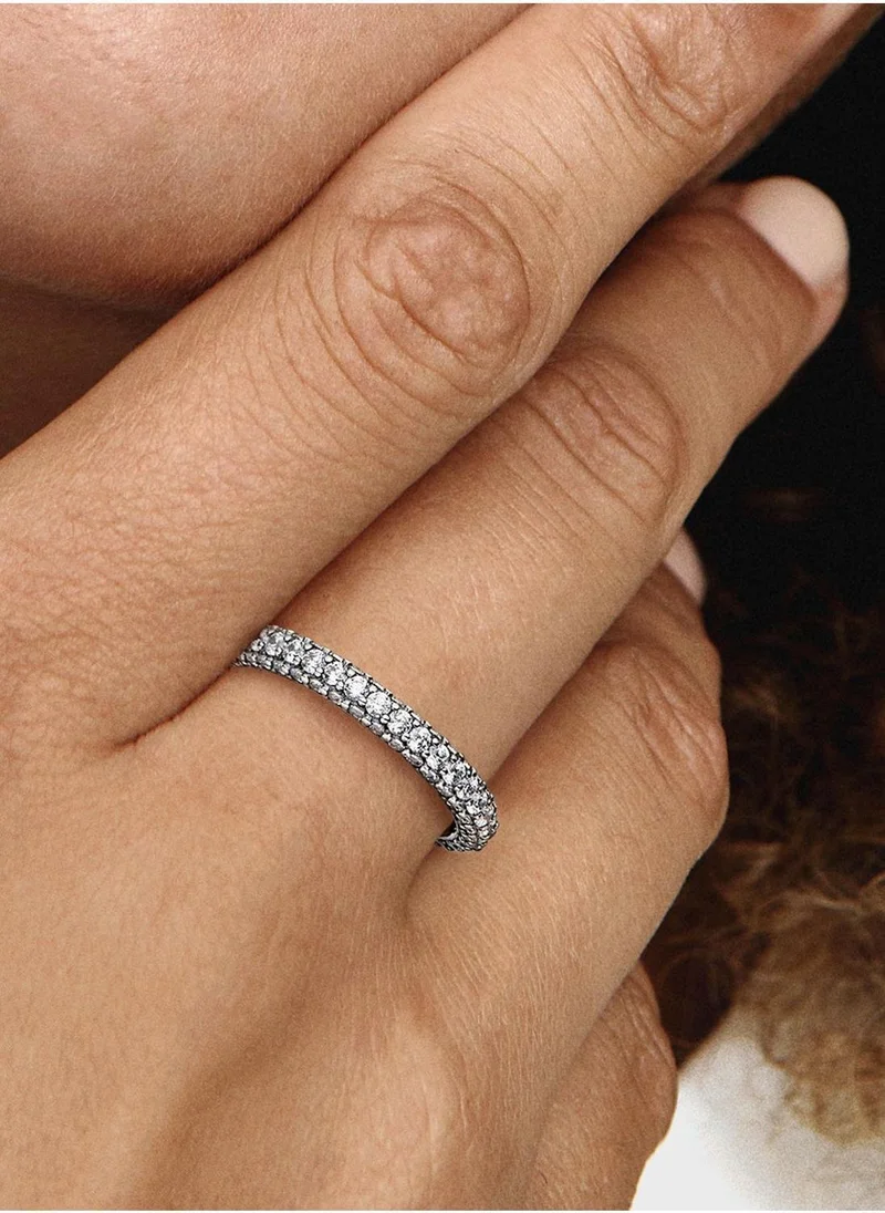 Pandora  Sterling Silver Ring With Clear Cubic Zirconia for Women | Best Price UAE
