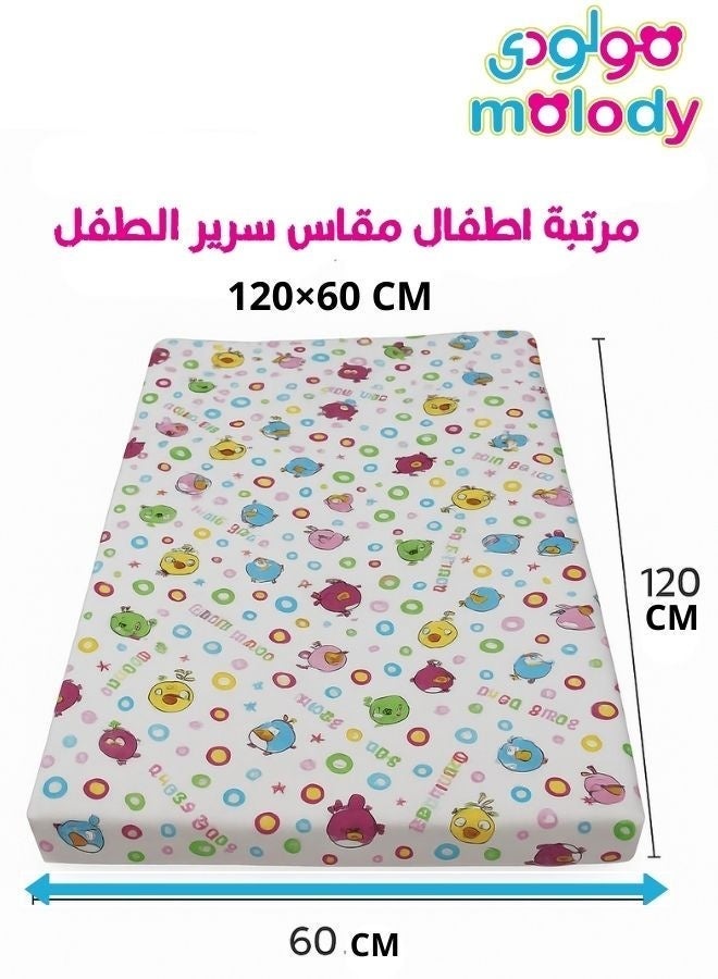 مولودي مرتبة أطفال إسفنجية مقاس 60×120 سم – مقاس سرير الطفل – مريحة وآمنة للنوم اليومي – للاستخدام داخل المنزل وخارجه - Image 2