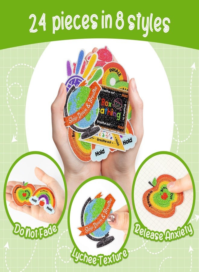 Kirako 24Pcs Anxiety Sensory Stickers Colorful Textured Breath Calm Mindfulness Fidget Back to School Counselor Teachers Classroom Supplies for Kids Teens Adults Students Anti Stress Anxiety Relief - Image 2