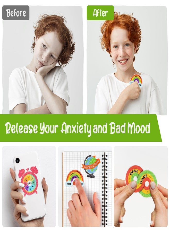 Kirako 24Pcs Anxiety Sensory Stickers Colorful Textured Breath Calm Mindfulness Fidget Back to School Counselor Teachers Classroom Supplies for Kids Teens Adults Students Anti Stress Anxiety Relief - Image 5