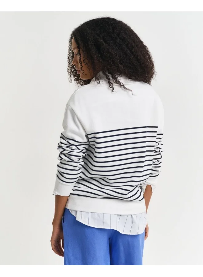 GANT Ribbed Breton Half-Zip Sweatshirt
