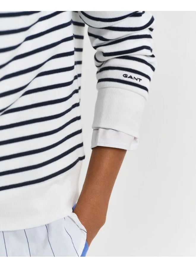 GANT Ribbed Breton Half-Zip Sweatshirt