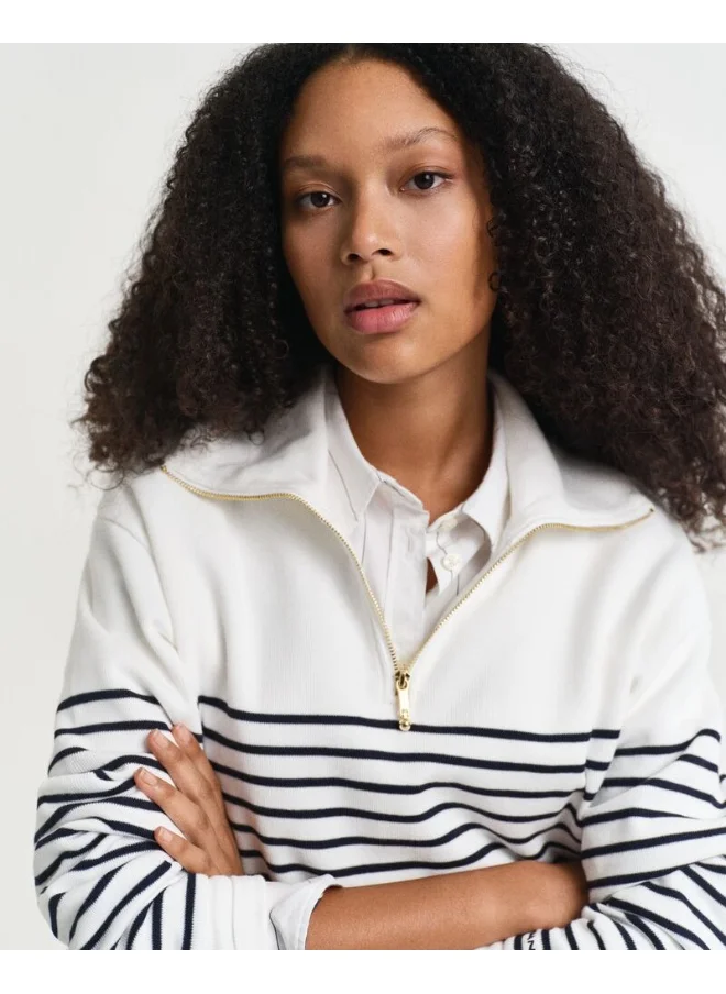 GANT Ribbed Breton Half-Zip Sweatshirt