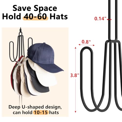 NANATI Hat Hangers for Closet, Stainless Steel Hat Organizer, Hat Racks for Baseball Caps, Cap Organizer for Baseball Caps, 1 Pack - Image 4