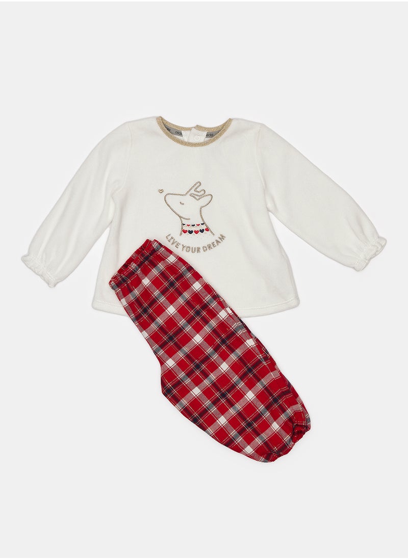 OBAIBI White Pyjama Set for Girls  - Image 1