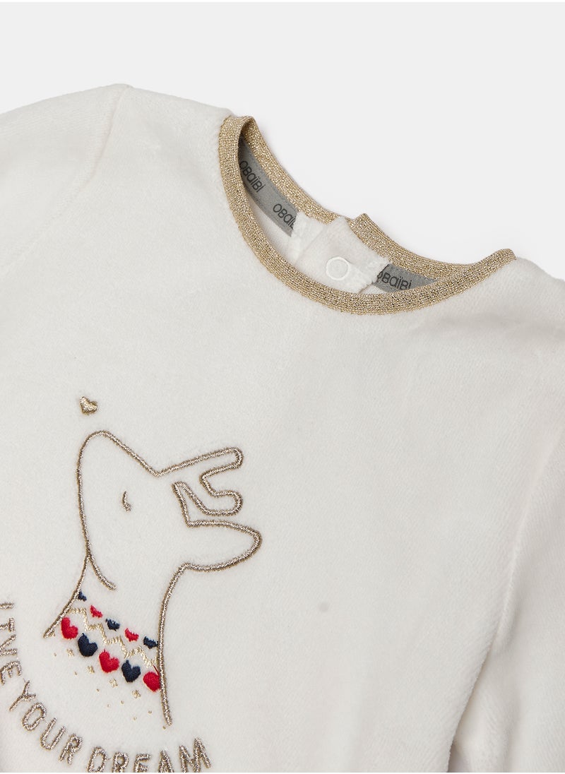 OBAIBI White Pyjama Set for Girls  - Image 3