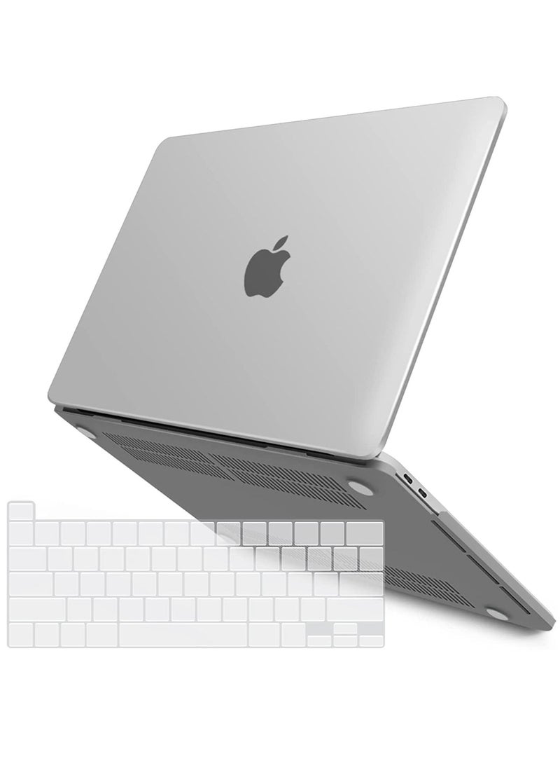 Generic - New MacBook Pro 13 Inch Case 2022 2021 2020 M1 A2238 A2289 A2251 A2159 A1989 A1706 A1708 Hard Shell Case & Keyboard Cover for Mac Pro 13 Touch Bar- White - Image 1