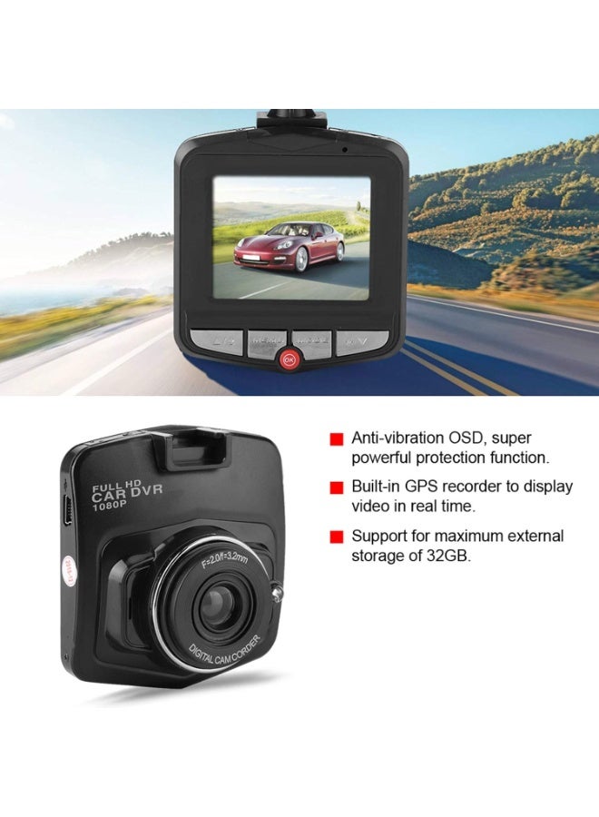 Full HD 1080P Car DVR Driving Recorder with 170° Wide Angle Lens and Loop Recording, Black - Image 1