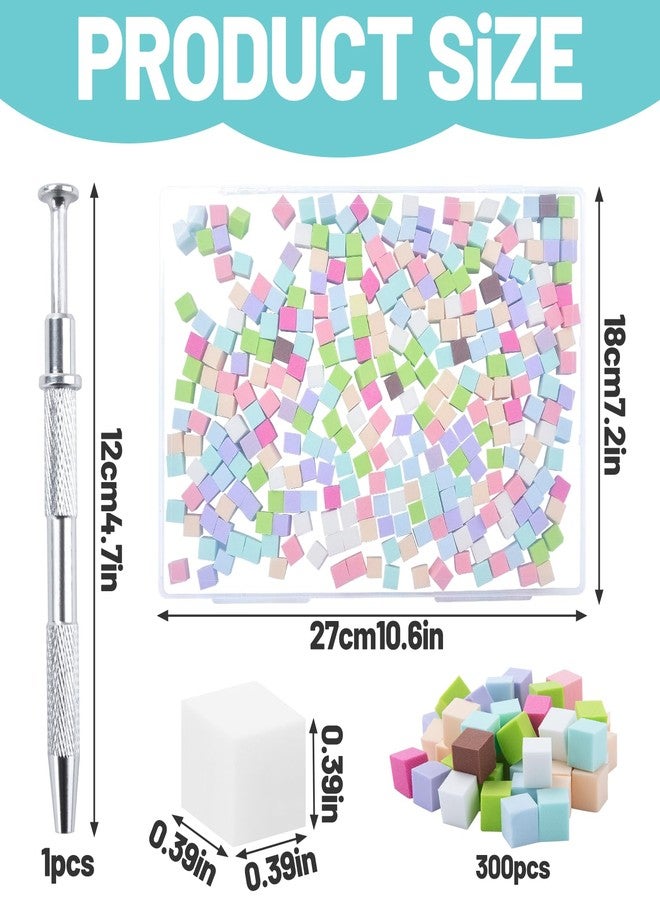 IHKFILAN 300Pcs Soft Nail Sponges for Ombre,Nail Art Sponges with Grabbing Pen,Gradient Manicure DIY Tools,Blooming Nails,Nail Tech Must Have Nail Accessories Supplies for Home&Salon Use(Mixed Color) - Image 2