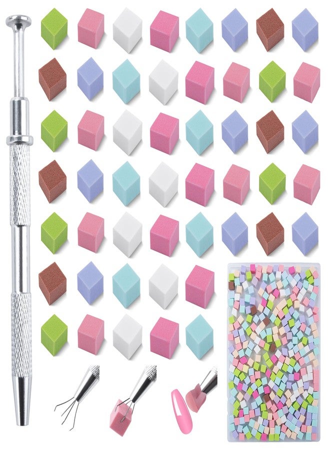 IHKFILAN 300Pcs Soft Nail Sponges for Ombre,Nail Art Sponges with Grabbing Pen,Gradient Manicure DIY Tools,Blooming Nails,Nail Tech Must Have Nail Accessories Supplies for Home&Salon Use(Mixed Color) - Image 1