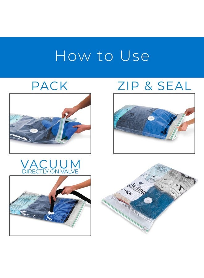 Smart Design MagicBag Smart Design Instant Space Saver Storage - Flat Large - Set of 6 Bags Total - Airtight Double Zipper - Vacuum Seal - Clothing, Pillows - Home Organization - Image 5