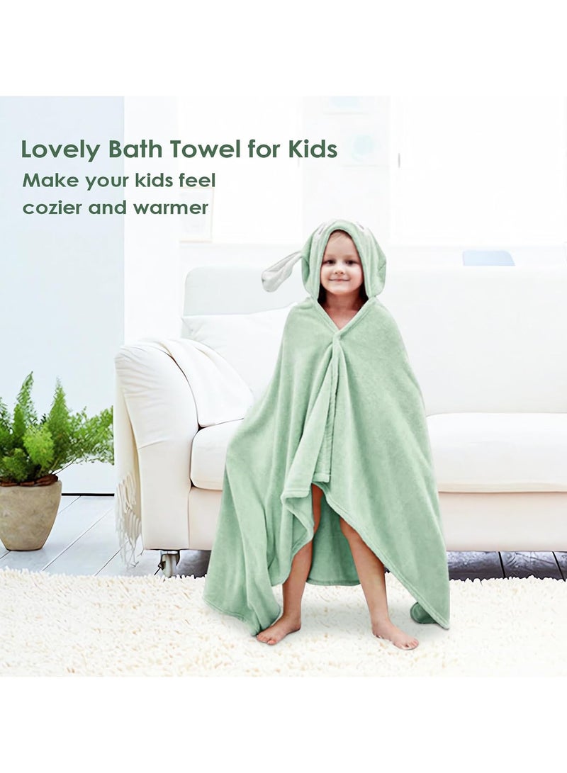 Gonice Baby Towel, Large Softness Absorbent Beach Towel for Boys and Girls, Coral Fleece Animal Children's Towel Baby Bath Towel Poncho Towel 70×140cm, Green - Image 5
