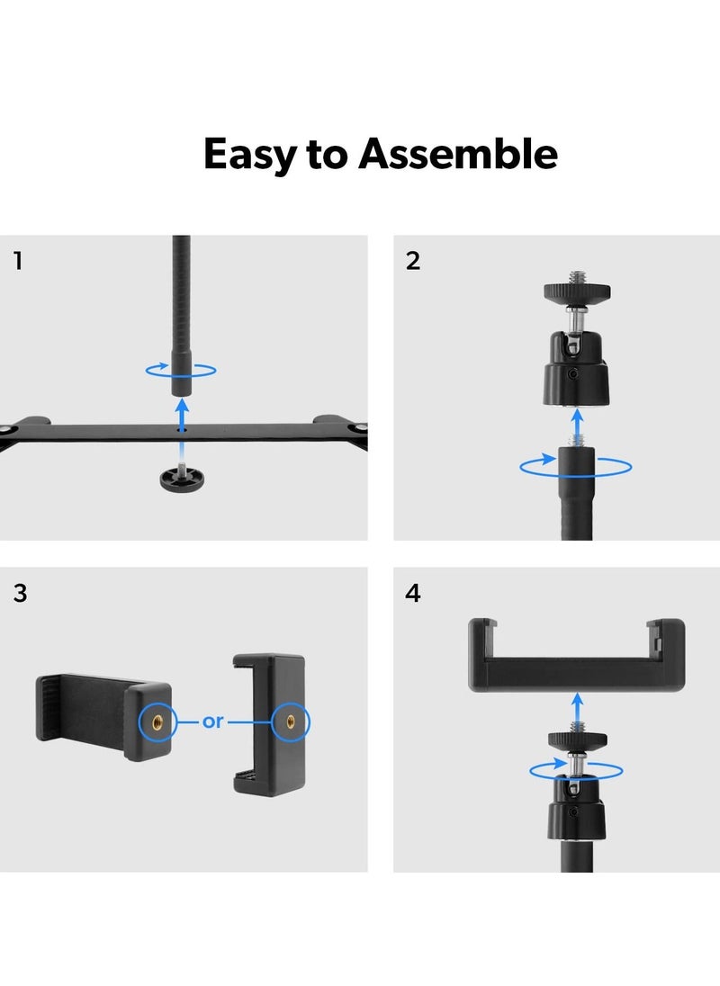 Joshberg - Photography Tabletop Phone Copy Adjustable Stand Overhead Shooting Phone Holder Adjustable Desktop Tripod for YouTube Live Streaming Vlog Video Record - Image 1