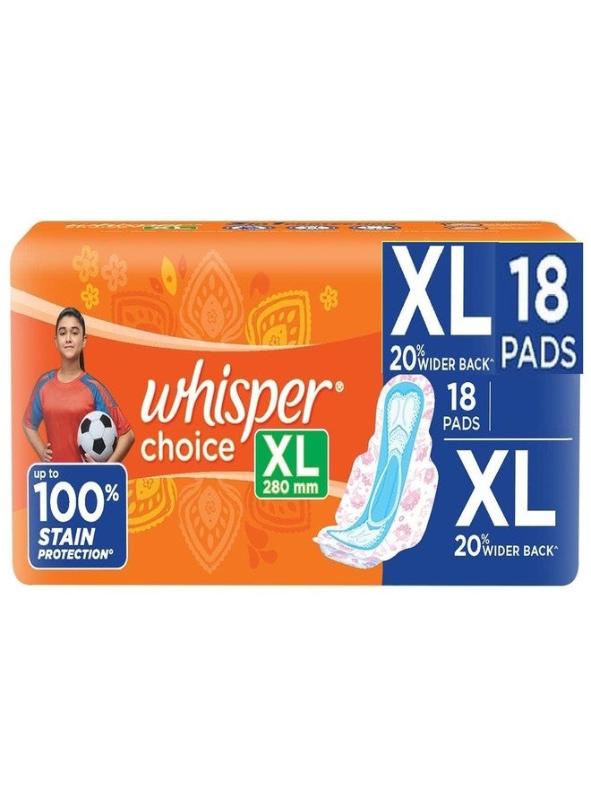 Whisper Choice Sanitary Pads with Wings - 18 Pads (Extra Large - Image 1