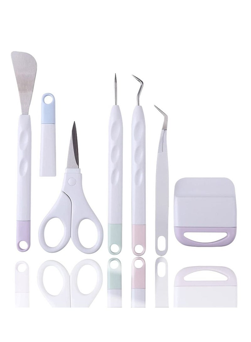 KASTWAVE Basic Tools Set Craft Vinyl Tools Set 6pcs Cardstock Crafting Tools Kit for Cricut Silhouette Siser Oracal 631 651 751 Vinyl  - Image 1