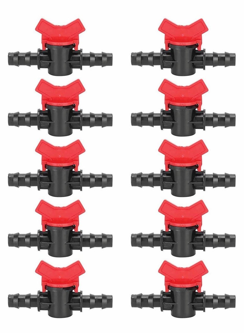 Y&D 10 Pcs Hose Barb Valve, Gate Valves 3.93 inch 10cm Barbed Ball Valve for 1.9cm 0.74 Inch Tubing Drip Irrigation Systems  - Image 1