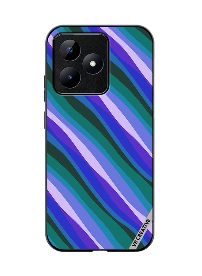 VR CREATIVE Protective Case Cover For Realme C53 Colorful With Curved Lines Pattern Design Multicolour - Image 1