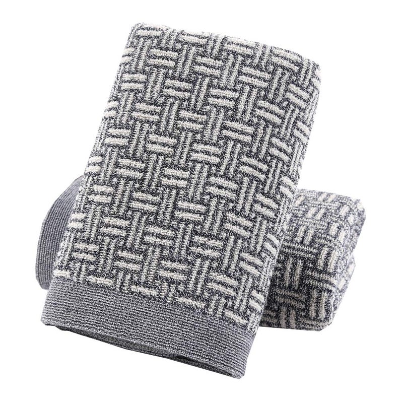 Pidada Hand Towels Set of 2 100 Cotton Checkered Pattern Absorbent Soft Decorative Towel for Bathroom 134 x 291 Inch Gray