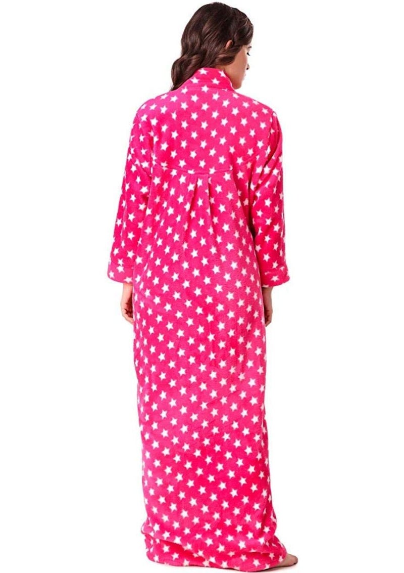 CIERGE Women's Wool Starred Maxi Nighty (pink woolen nightie, pink, Free Size) - Image 5
