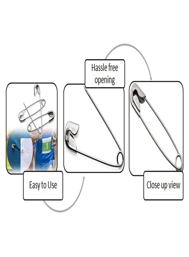 AnNafi® Safety Pins 2Inch| Strong & Long Safety Pin Set for Pinning Saree & Dupatta | Heavy Duty Steel (Metal) in Bulk for Quilting, Home Office Use Fabric Fashion Craft Pins/Diaper Pins/Clasp 150 - Image 3