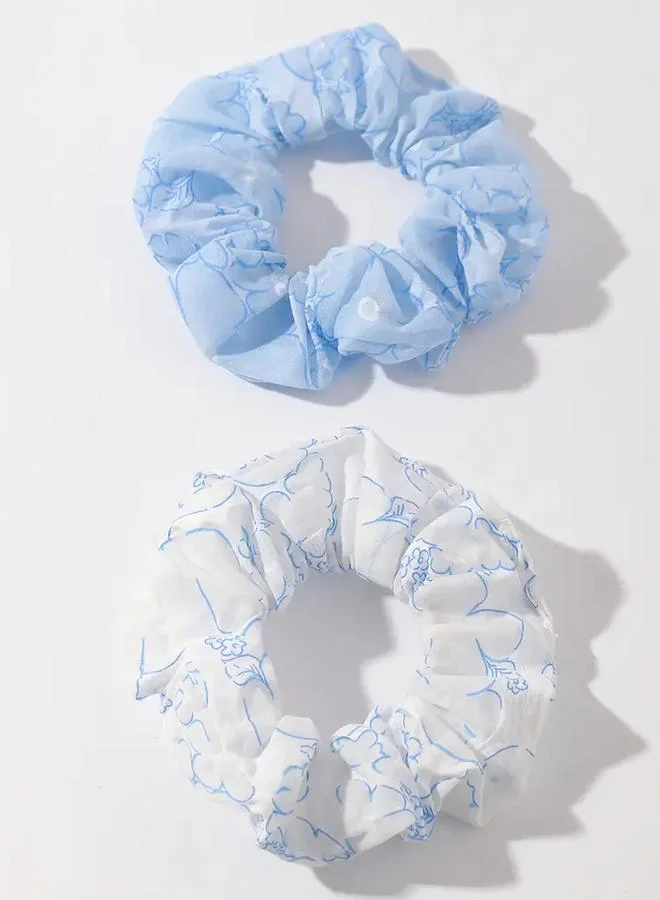 Take Two  Set of 2 - Printed Scrunchies for Women | Best Price UAE