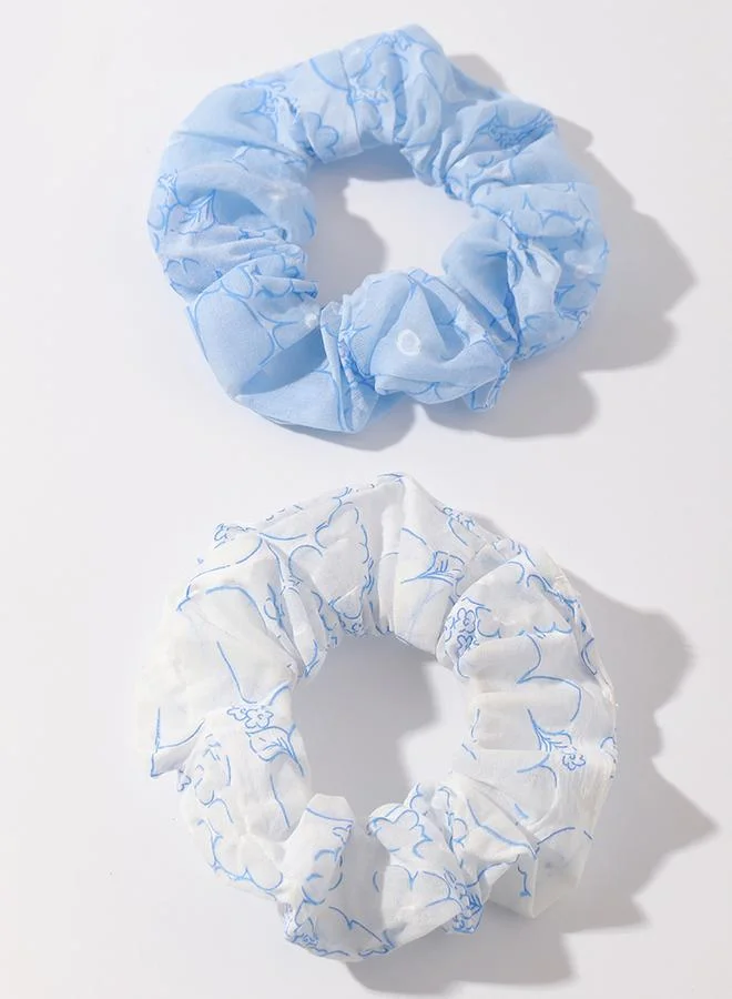 Take Two  Set of 2 - Printed Scrunchies for Women | Best Price UAE