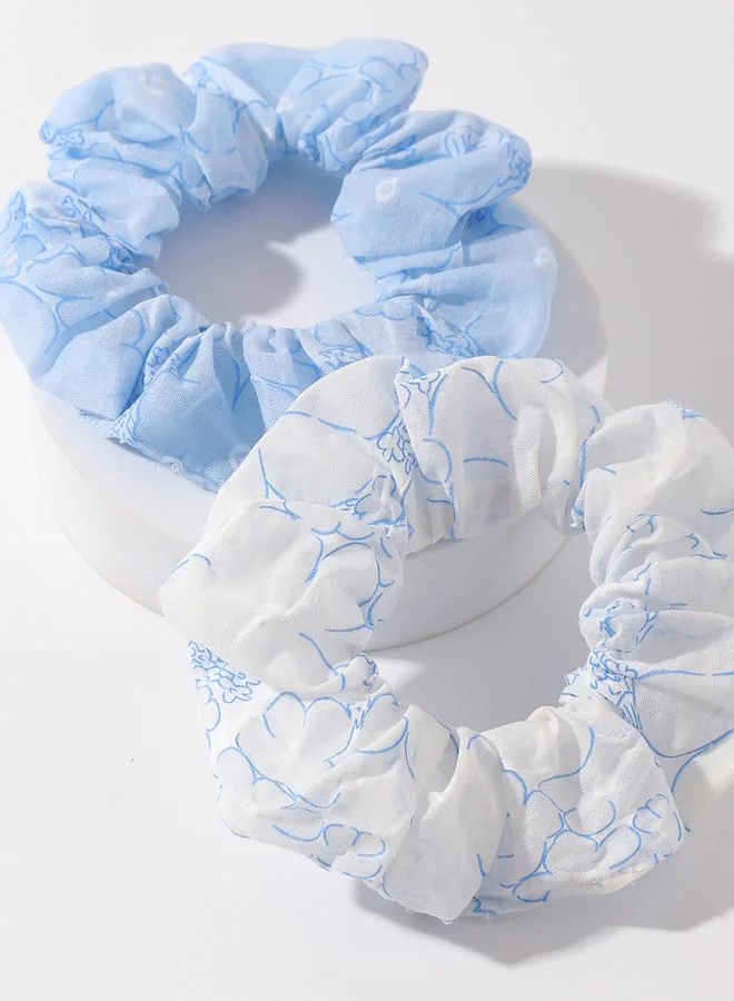 Take Two  Set of 2 - Printed Scrunchies for Women | Best Price UAE