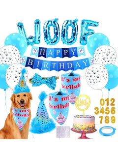 Mordely Dog Birthday Party Supplies with Dog Birthday Bandana, Dog Birthday Boy Hat,Scarf, Birthday Banner, Balloons and Bow Tie for Dog Birthday Party Decorations  - Image 1