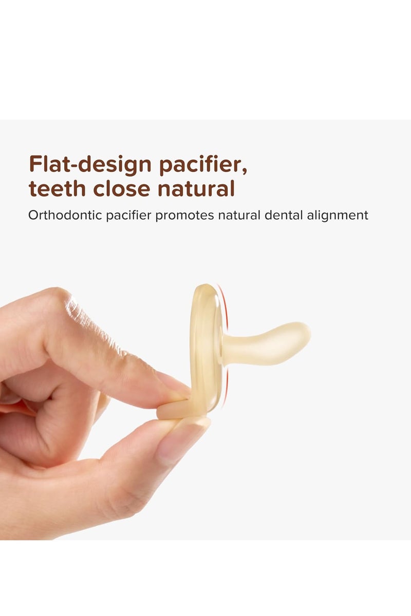 Flushrenic Newborn Pacifiers,0-3 3-6 0-6 Months Ultra Light Silicone Baby Pacifier Girl Boy Infant Paci for Breastfed Babies Breastfeeding Pacii One Piece Flat Soothies for Sensitive Skin BPA Free 2 Pack - Image 3