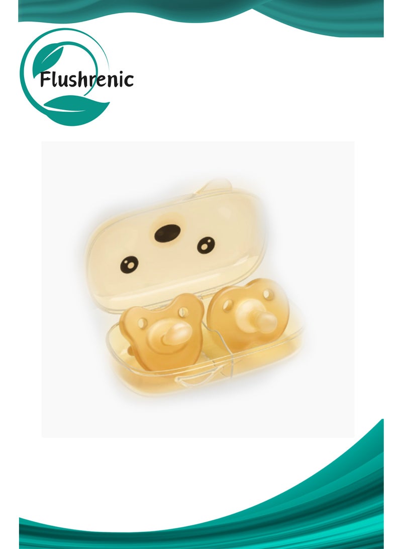 Flushrenic Newborn Pacifiers,0-3 3-6 0-6 Months Ultra Light Silicone Baby Pacifier Girl Boy Infant Paci for Breastfed Babies Breastfeeding Pacii One Piece Flat Soothies for Sensitive Skin BPA Free 2 Pack - Image 1