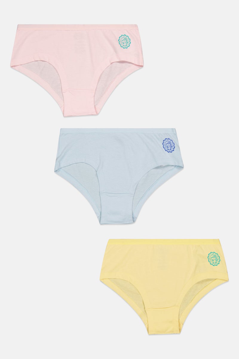 Minions Kids Girl 3 Pieces Graphic Print Briefs, Multicolor - Image 2