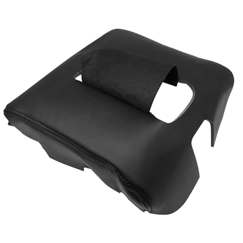 Priprilod Black Leather with Black Stitch Center Console Leather Lid Armrest Cover Replacement Compatible with Chevy Silverado GMC Sierra 2014 2015 2016 2017 2018 - Image 5