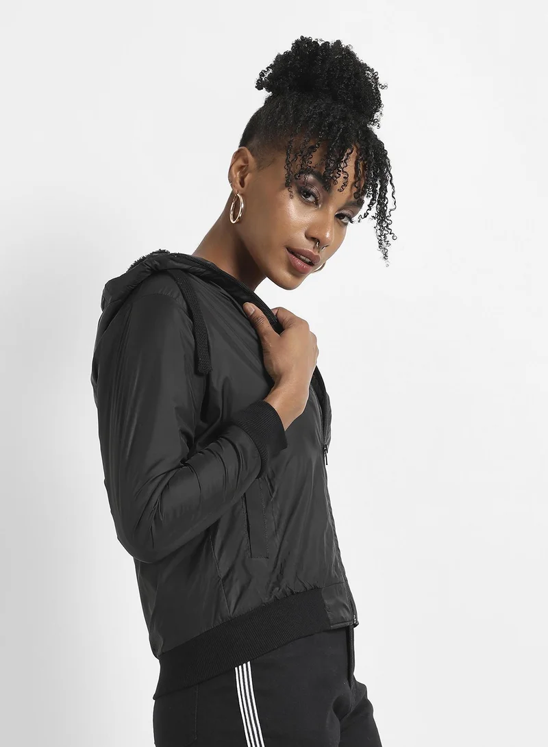 كامبوس سوترا Zip-Front Jacket With Ribbed Hem