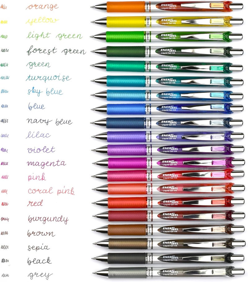 بنتل قلم Pentel EnerGel قابل للسحب، سمك القلم 0.7 مم، عبوة تحتوي على 12 قلمًا، لون أحمر - Image 2