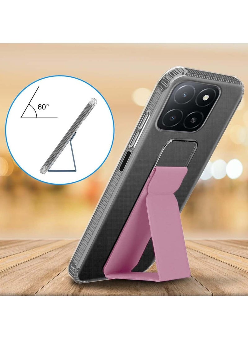 Wtech Honor X5b / X5b Plus 4G 2024 TPU Hand Grip Air Pillow Case Cover - Clear/Pink - Image 2