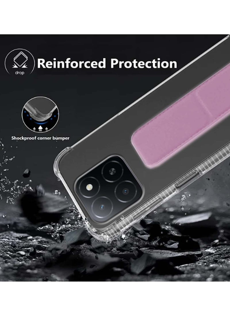 Wtech Honor X5b / X5b Plus 4G 2024 TPU Hand Grip Air Pillow Case Cover - Clear/Pink - Image 4