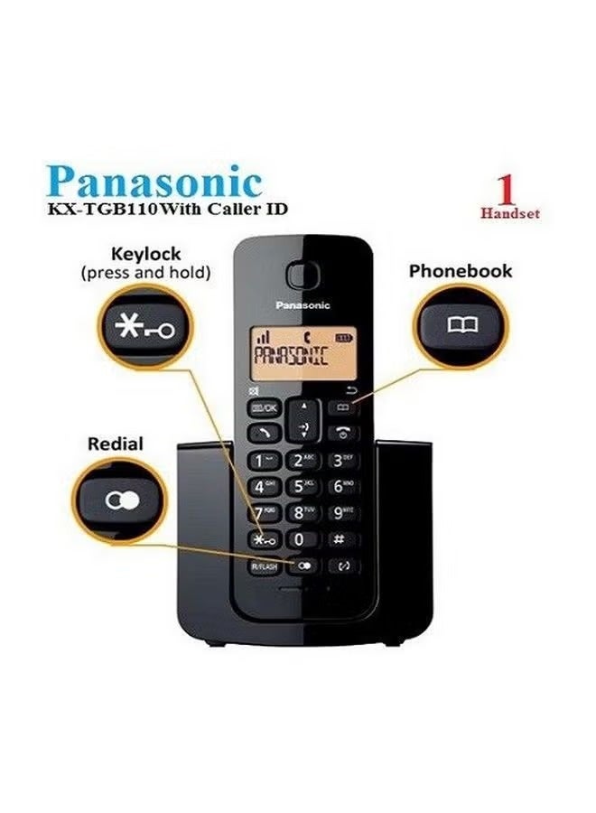 Panasonic KX-TGB110 Cordless Telephone Black - Image 2