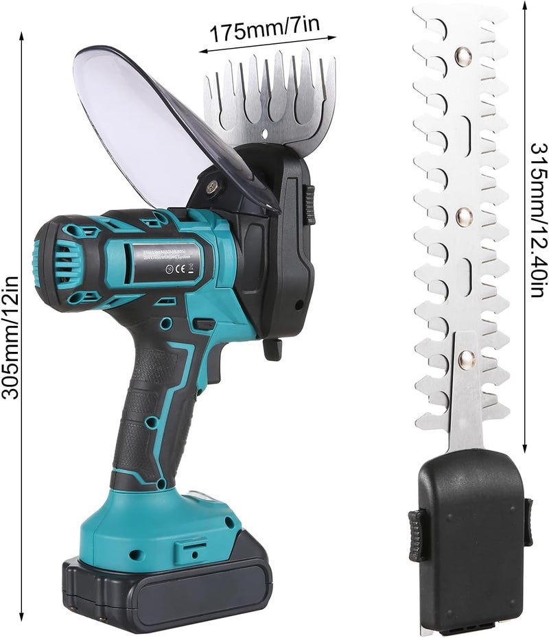 TianfuSpanda Cordless Hedge Trimmer, 20V Handheld Grass Trimmer, 2 in 1 Electric Shrub Trimmer Grass Shears Handheld Grass Cutter with 2pcs 2000mAh Battery Pack and Charger Pruning Shear - Image 2
