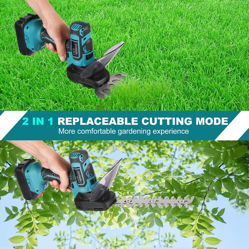 TianfuSpanda Cordless Hedge Trimmer, 20V Handheld Grass Trimmer, 2 in 1 Electric Shrub Trimmer Grass Shears Handheld Grass Cutter with 2pcs 2000mAh Battery Pack and Charger Pruning Shear - Image 5