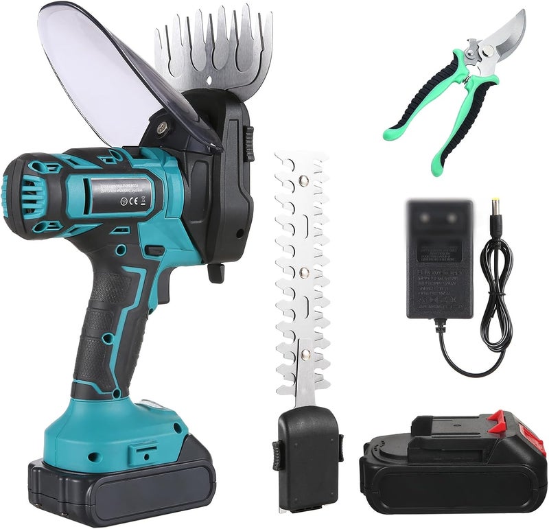 TianfuSpanda Cordless Hedge Trimmer, 20V Handheld Grass Trimmer, 2 in 1 Electric Shrub Trimmer Grass Shears Handheld Grass Cutter with 2pcs 2000mAh Battery Pack and Charger Pruning Shear - Image 1
