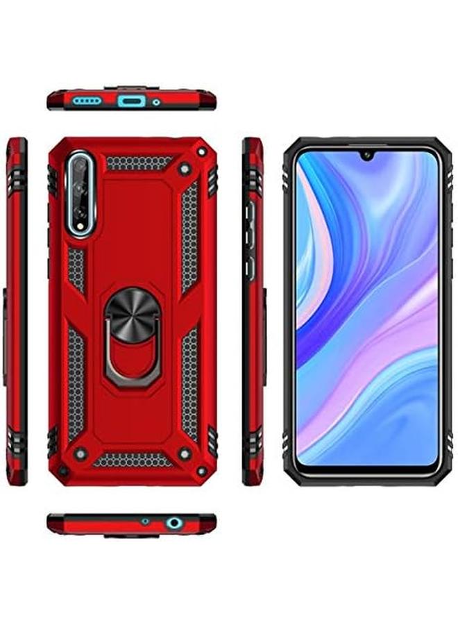 erorex Case For Huawei Y8P P Smart S Enjoy 10S With Tempered Glass Screen Protector Ring Holder Protective Silicone Shockproof Tough Armor Hard Phone Cover Black - Image 2