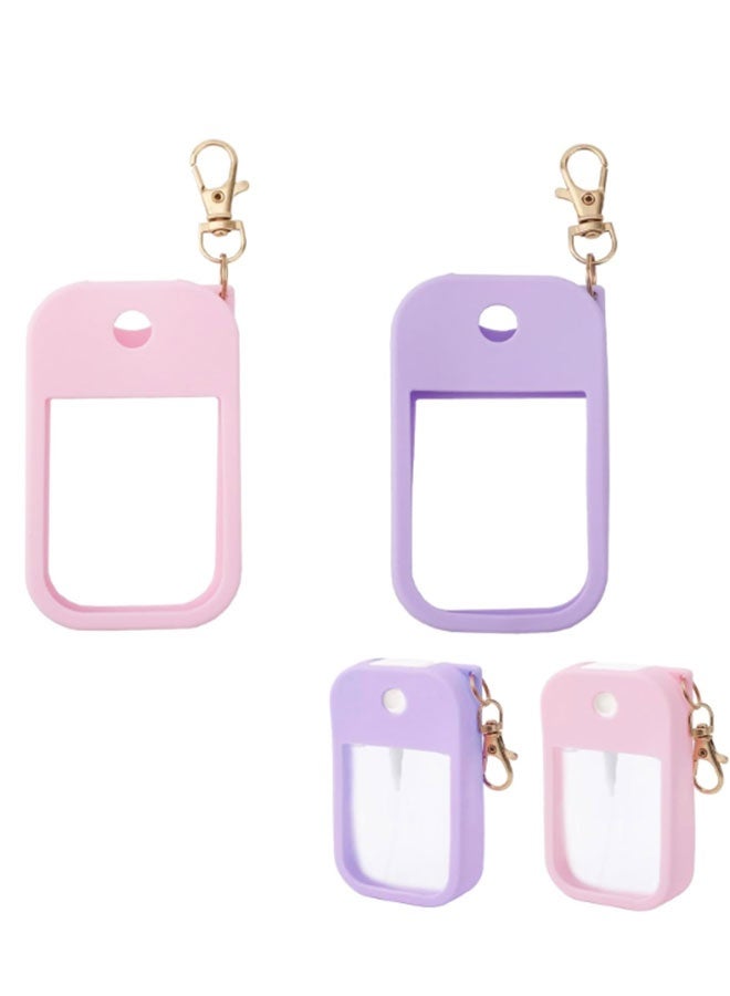 2pcs - Hand Disinfectant Spray Protective Case Applies to 30 ml Spray (Pink, Purple) - Image 1
