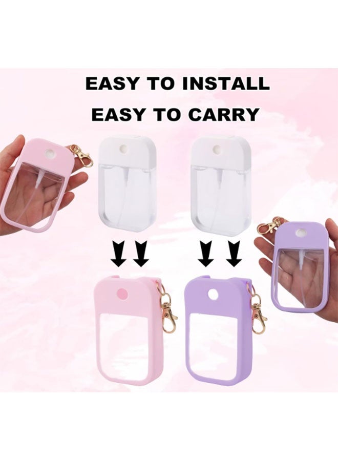 2pcs - Hand Disinfectant Spray Protective Case Applies to 30 ml Spray (Pink, Purple) - Image 5