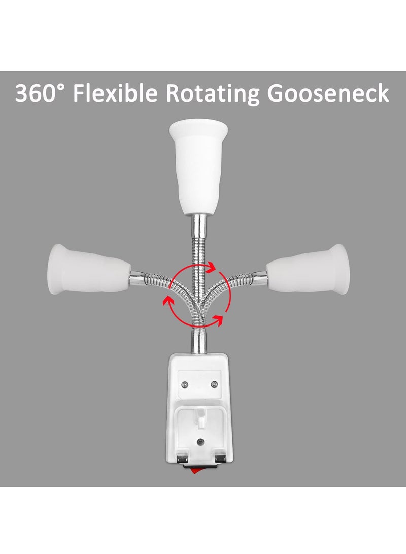 E27 Plug-in Wall Light Socket with Switch, 2 Flexible Arm Lamps for Bedroom and Kitchen, Easy Installation - Image 2