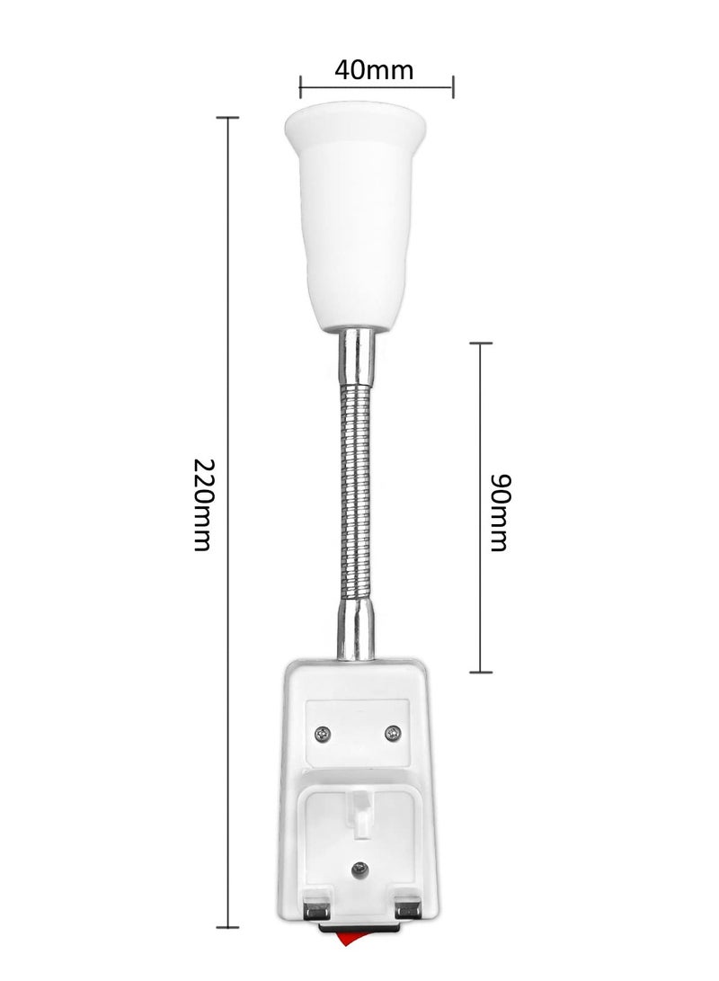 E27 Plug-in Wall Light Socket with Switch, 2 Flexible Arm Lamps for Bedroom and Kitchen, Easy Installation - Image 5
