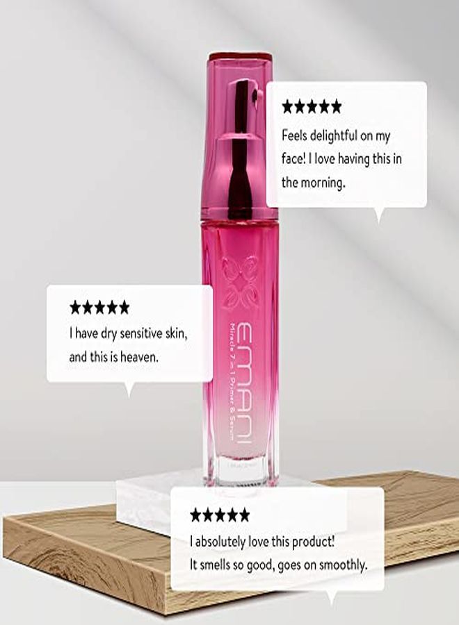 Emani Miracle 7In1 Primer & Serum Hydrating & Nourishing, Antiaging Makeup Semidewy Finish, Siliconefree Formula 1.18 Fl Oz - Image 5